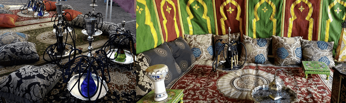 Waterpijpenterras feest Arabische decoratie voor uw feest